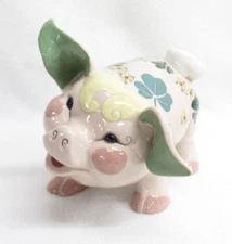 VTG KAY FINCH CALIFORNIA ART POTTERY PIG SHAMROCKS