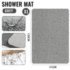 Shower Mat Rug Anti Slip Loofah Bathroom Bath Mat Carpet Non Slip Grey- 43x120cm
