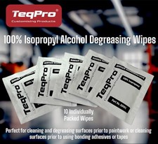 10 x Degreasing Wipes. Paintwork / Adhesive Bonding 100% IPA Isopropyl TeqPro ®