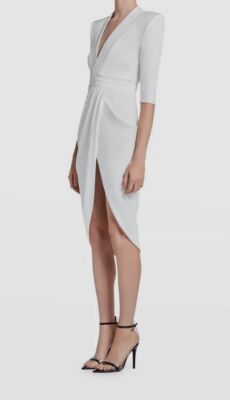 zhivago eye of horus midi dress ZHIVAGO Eye Of Horus Plunge Midi Dress