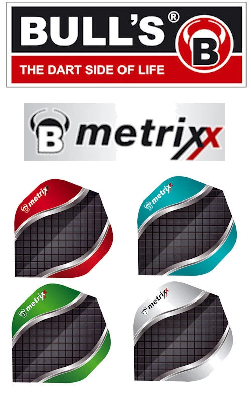 3,6,9 Dart Flights Bull's METRIXX, 150 Micron, Farbe und Anzahl wählbar