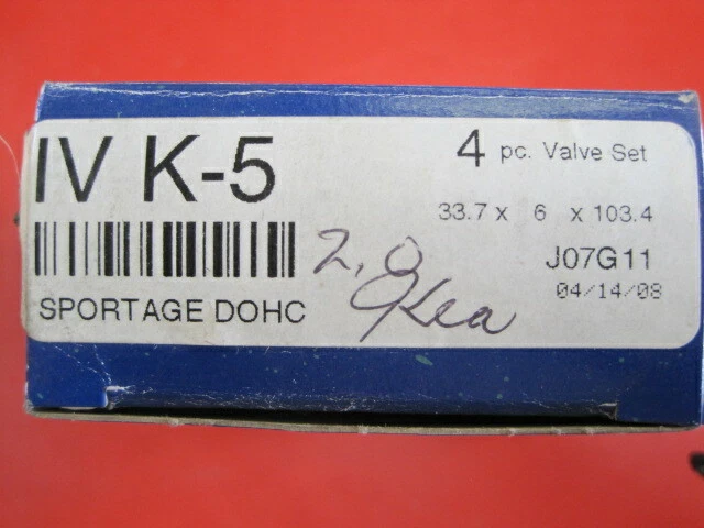 Juego de 4 válvulas de admisión NORS SELLADAS Topline #IVK-5 1995-02 Sportage DOHC 2,0 L Foto 2 de 4