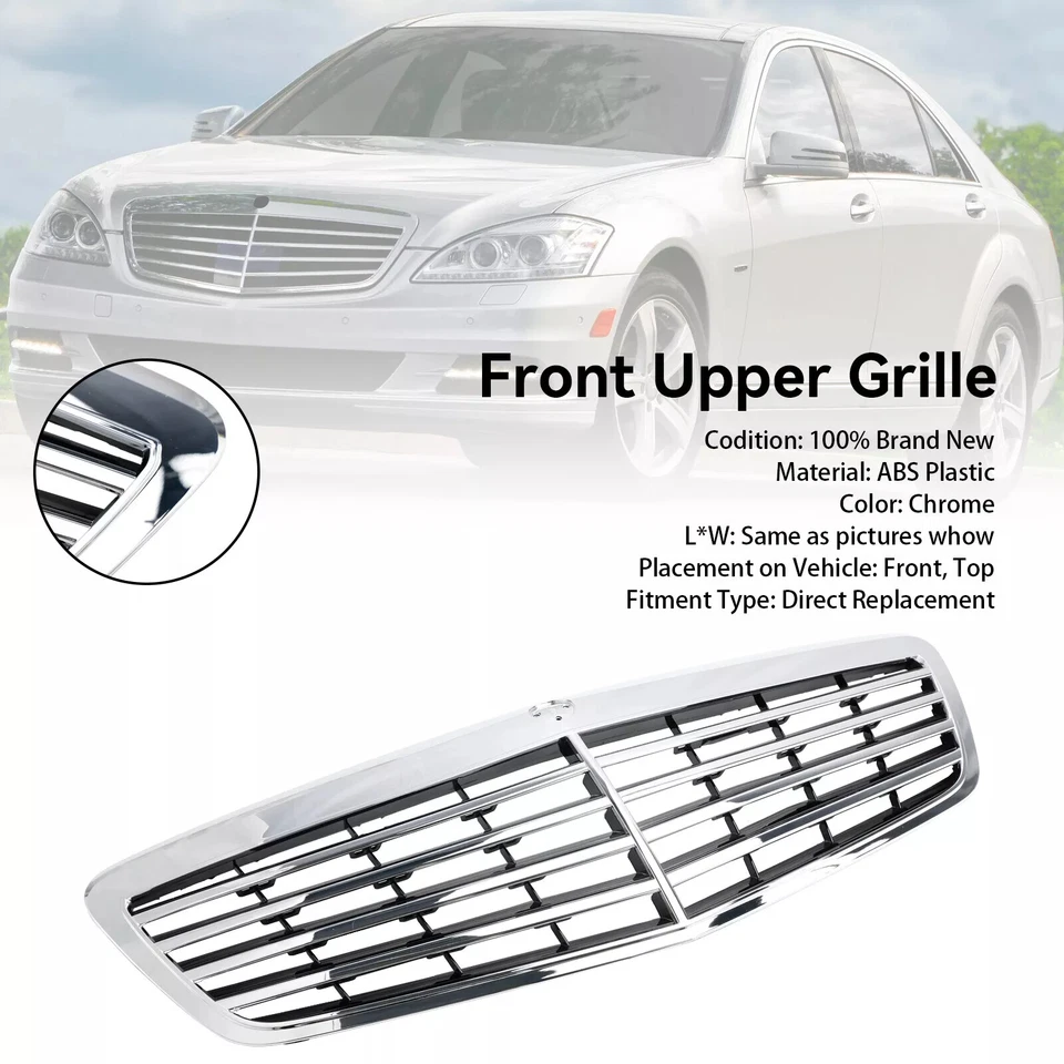 Parrilla superior delantera para Mercedes-Benz Clase S W221 2010-13 S550 S600 S65 S63 AMG Foto 3 de 4