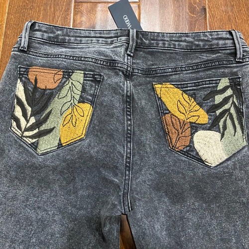 Driftwood Classic Bootcut Kelly Embroidered Black Denim Jeans Womens 30 x 32 NWT - Picture 6 of 12
