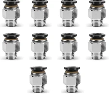 10 Pcs Push to Connect Fittings 3/8 Inch Tube OD X 1/4 Inch NPT Thread Pneumatic