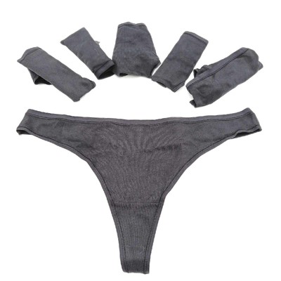 Amazon Essentials Damen Tanga Unterwäsche Baumwolle 6er Pack Schwarz 40 Panties 
