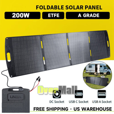 LINEBA 200W Foldable Portable Solar Panel IP67 for Power Station RV with MC4