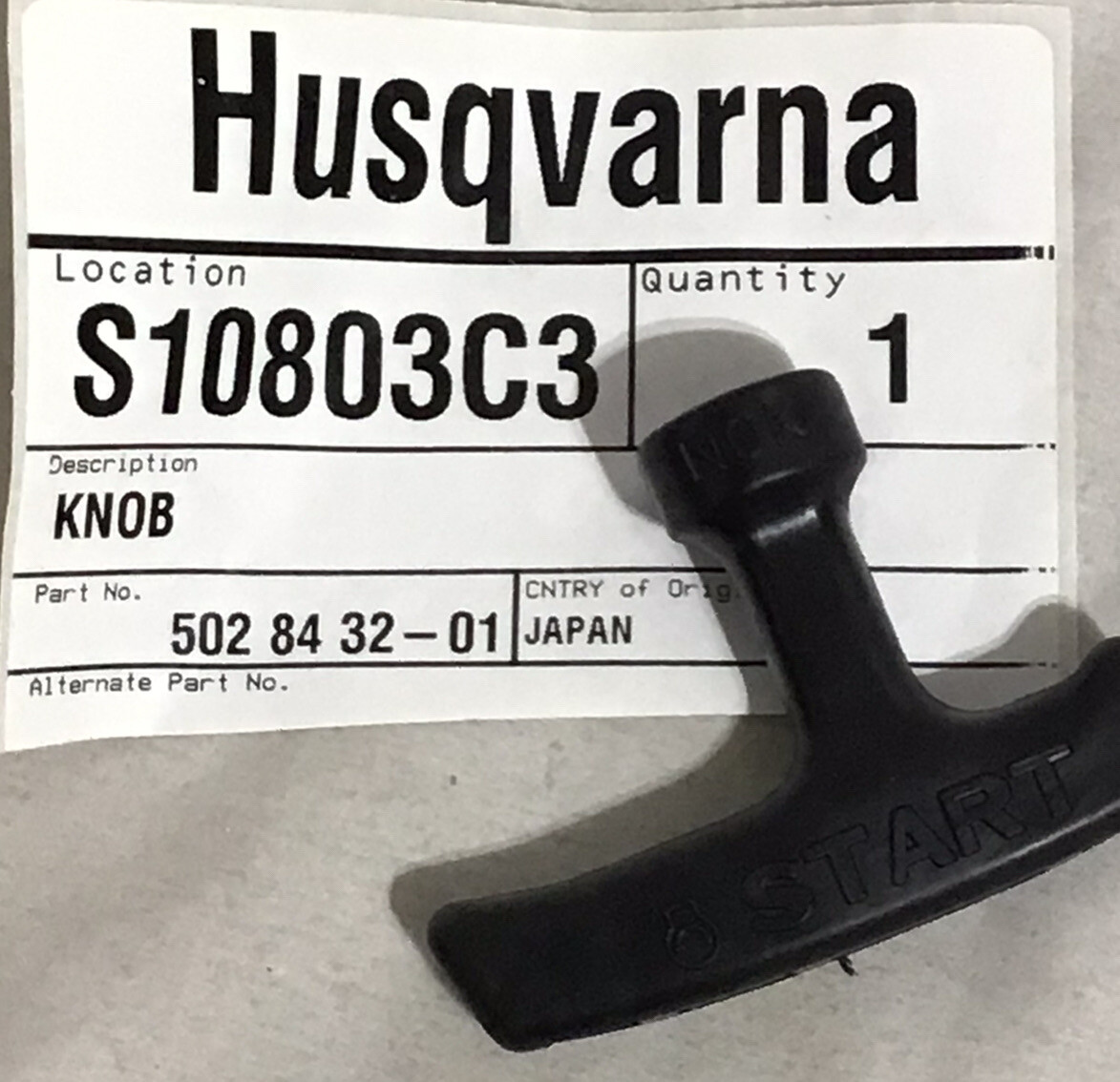 Husqvarna 502843201 Knob / Starter Handle (140075170, 516316901 