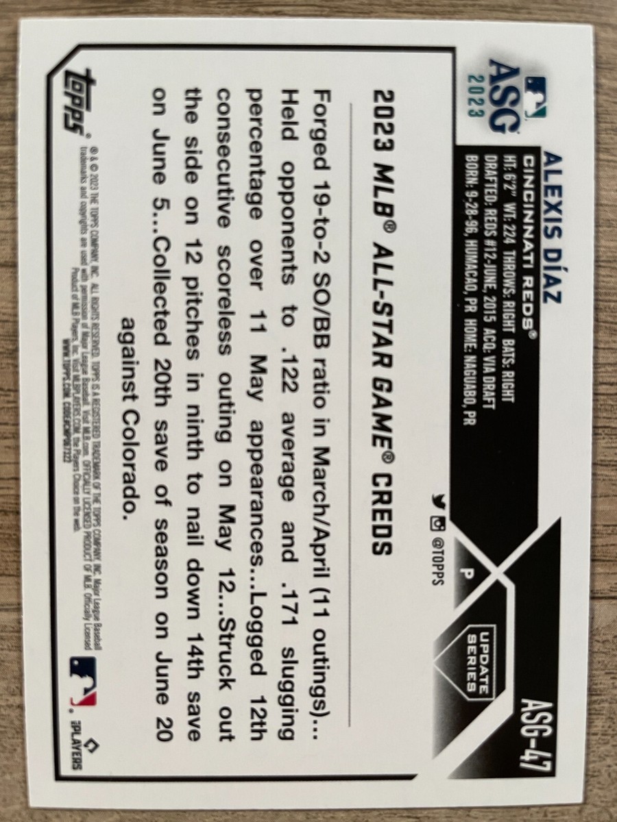 2023 Topps Update All-Star Game Insert Alexis Diaz #ASG-47 Blue 