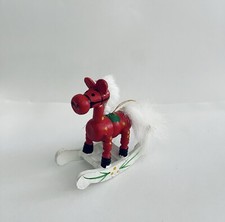 Vintage Lot of 2: Wooden Rocking Horses Christmas Ornaments