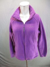 Columbia Size M Womens Purple Full Zip Stand Collar Fleece Athletic Jacket 010