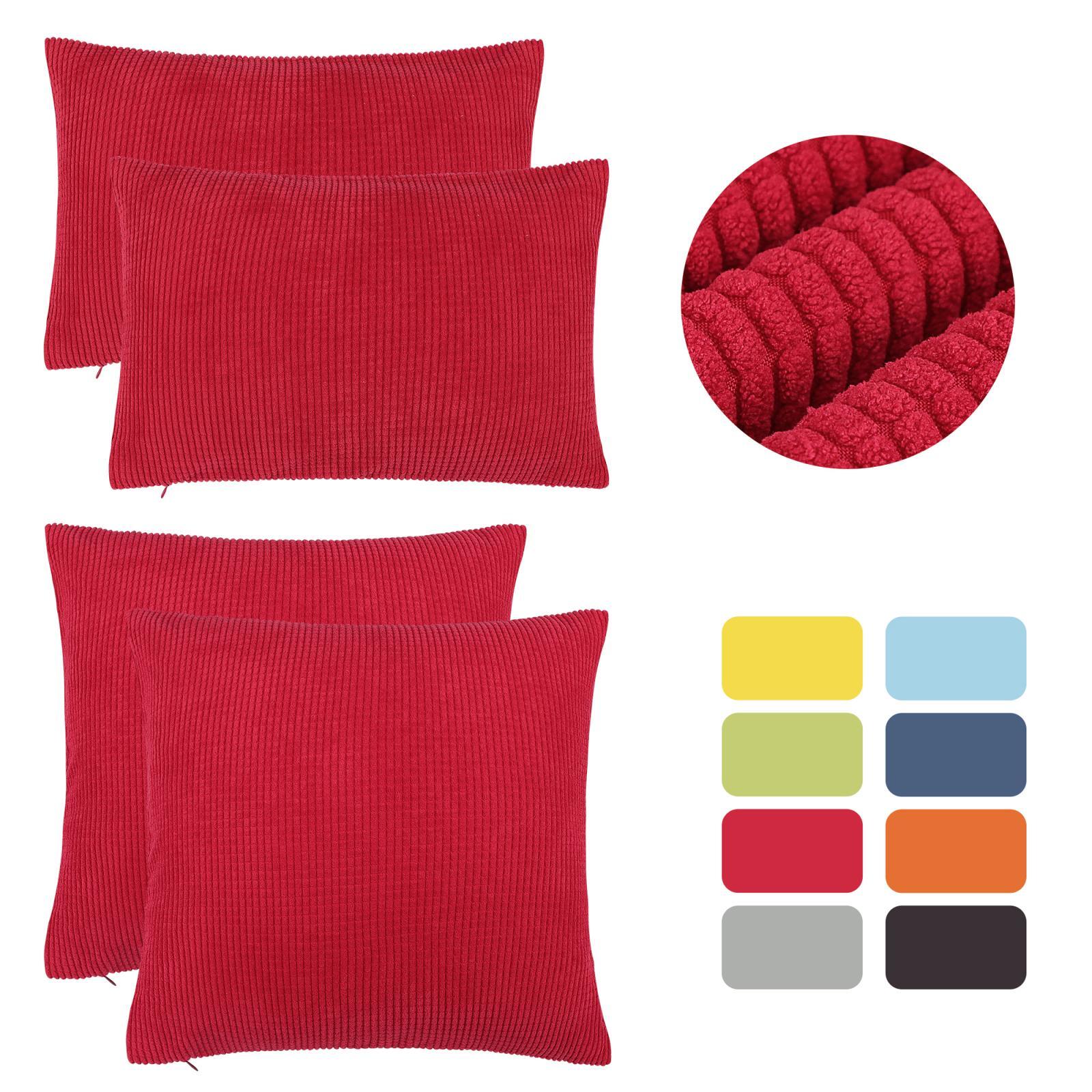 Set of 2 Corduroy Waist Throw Pillow Case Cushion Covers Home Sofa Bed