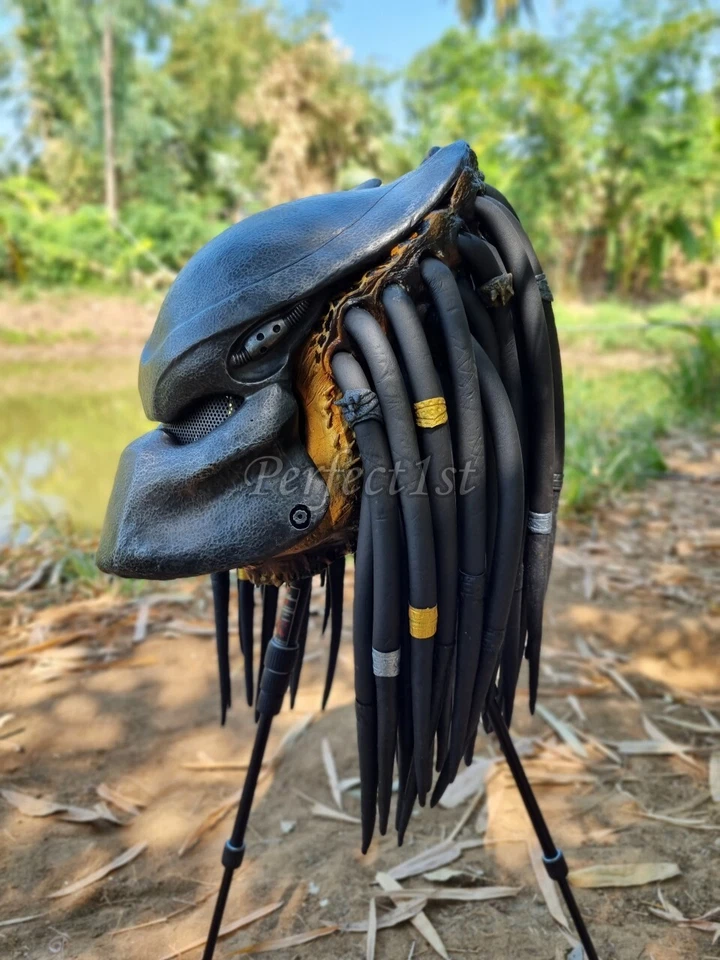 Remove Mask Woft Predator Replica Mask Latex Helmet Cosplay  ComicCons Costume - Image 3 of 4