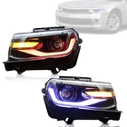 LED Headlights Front Lamps For 2014-2015 Chevrolet Chevy Camaro Sequential 1set