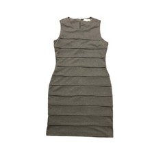 Calvin Klein Size 8 M Medium Charcoal Gray Sleeveless Shift Career Work Dress