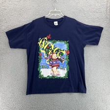 Vintage Atlas Sportwear Shirt Adult Size Large Blue Christmas Bear Single Stitch