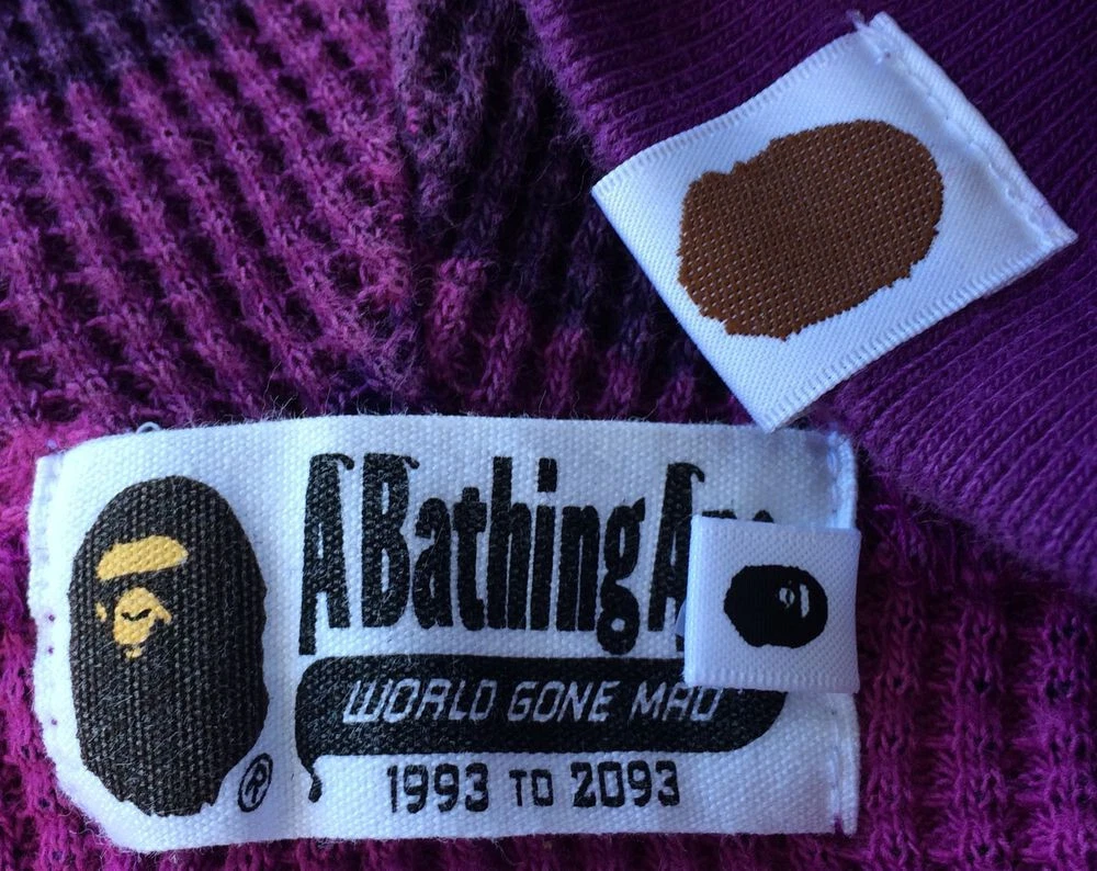 A BATHING APE (BAPE) Felpa con cappuccio e zip intera termica mimetica viola OG Bape