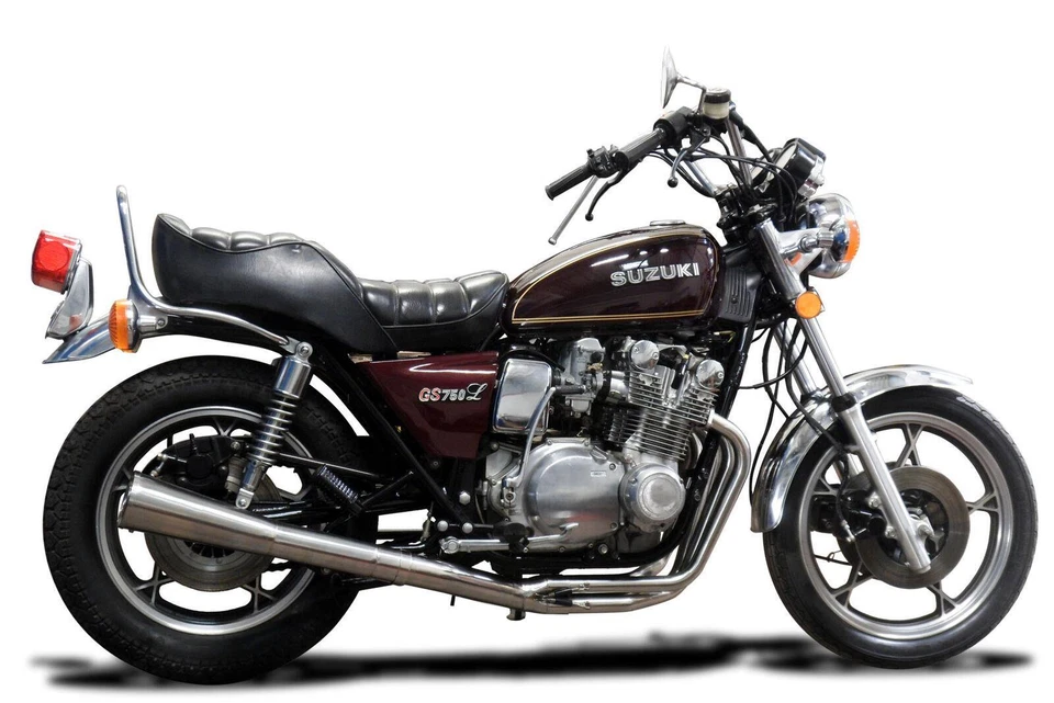 Silenciador megáfono escape acero inoxidable Delkevic completo 4-1 - Suzuki GS750L 1979 Foto 3 de 4