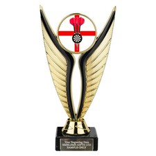 England Darts Award 195mm Gold/Black Eagle Trophy Engraved Free