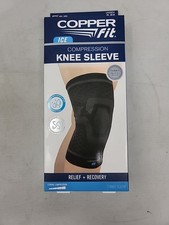 Copper Fit Ice Knee Compression Sleeve Infused Menthol S/M 12 -16 Black