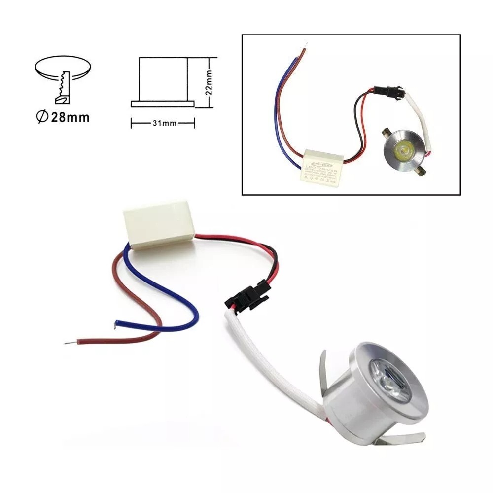 Illuminazione Creativa: Kit 5 Mini Faretti LED 1W Verdi Silver P31 - 3