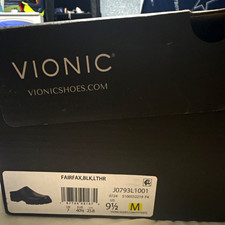 Vionic Fairfax Womens Black Leather Slip-On C...