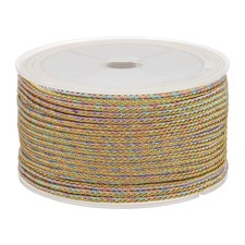 15 Yards x 2.5 mm Braided Cord, Metallic Bracelet Knotting Colorful