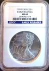 2010 American Eagle NGC MS-69 ER Walking Liberty Bullion-0.999 Silver 1 Oz Coin