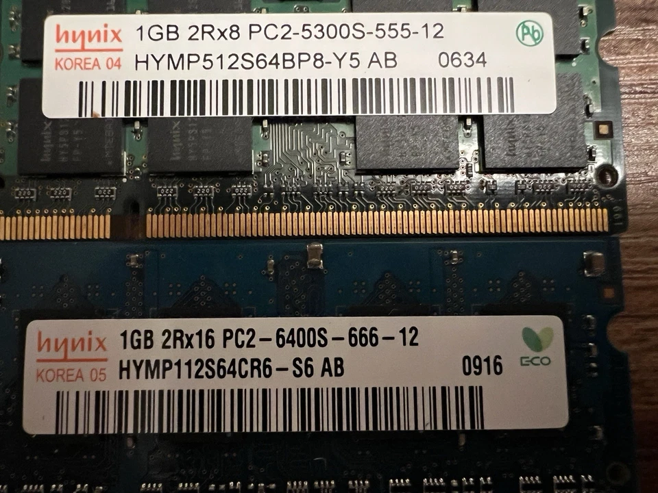Lot 4x ProMOS & Nanya 1GB 2RX8 PC2-5300S DDR2-667 200-PIN SO-DIMM - Image 3 of 3