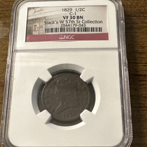 1829 1/2c C-1 Classic Head Half Cent NGC VF-30