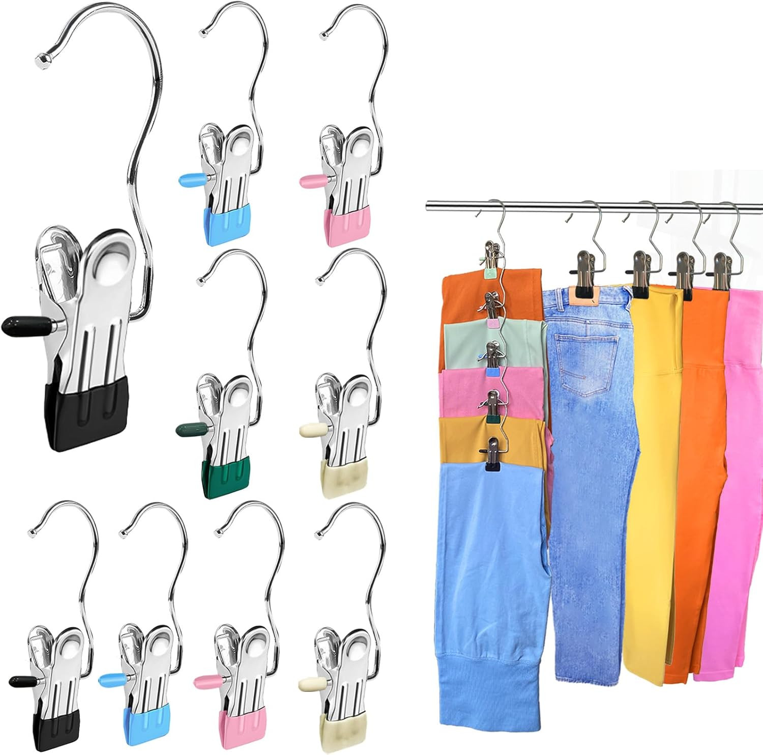 Pantalón Perchas con Clips Organizador Armario Ahorra Espacio Ropa Jeans 20 un.