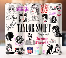 Taylor Swift Tumbler 20 oz Skinny Cup Mug Lid Hot Cold Drinks Travel