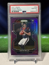 2021 Panini Prizm Purple #/125 Prizm Davis Mills #352 Texans PSA 10 GEM MT