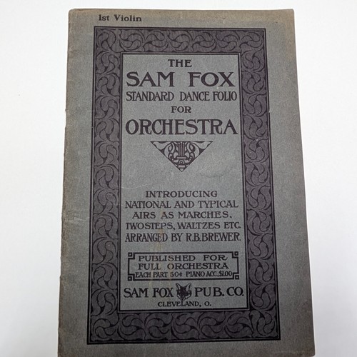 1910 Sam Fox Standard Dance Folio Orchestra 1st Violin Sheet Music R.B. Brewer