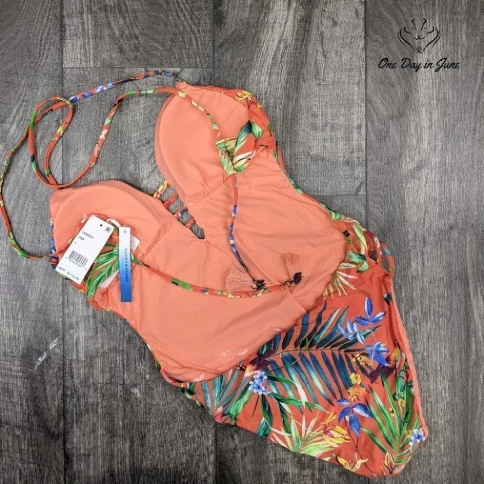 Traje de baño de una pieza con tiras Lucky Brand talla L Foto 4 de 4