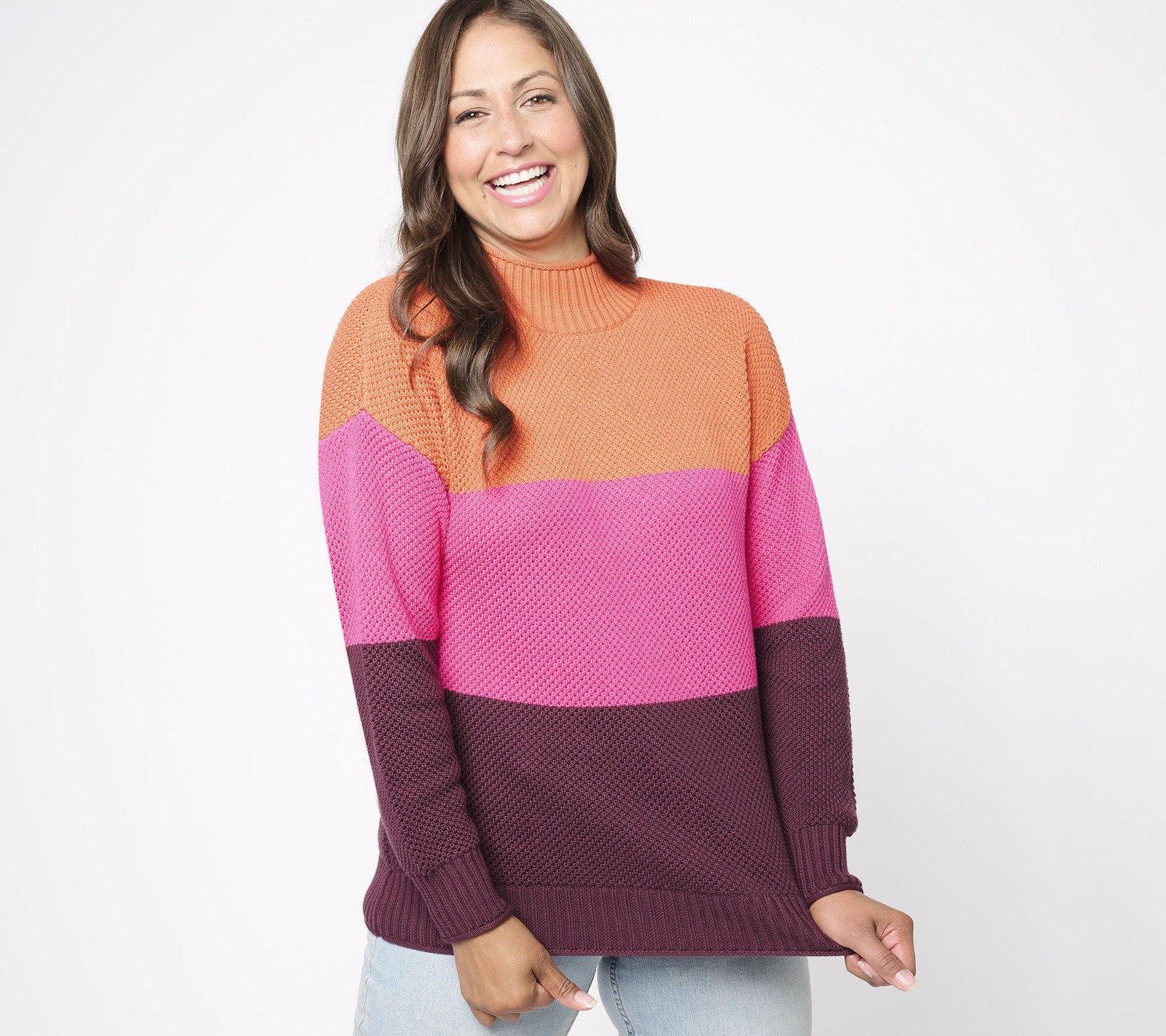Belle by Kim Gravel Women's Top Sweater Sz XL Michelle Floral Chalk Pink A617203