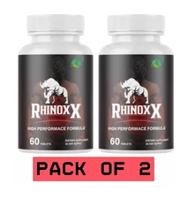 Rhinox X MALE ENHANCING SUPPORT SUPPLEMENT Boost Endurance/Energy pack 2*60cap