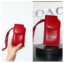 Vintage Coach Legacy RED Leather Cell Phone Case Holder Wristlet