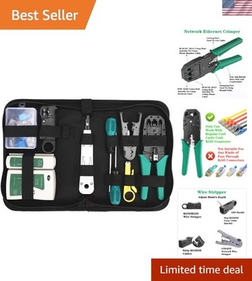 Professional Grade Network Tool Kit - 11-in-1 Ethernet Crimper & Tester Included