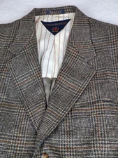 Vintage Tommy Hilfiger Wool 40L Blazer Gun Club Plaid Made in USA Union Made Men