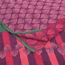 Sanskriti Vintage Sarees Purple Pure Georgette Silk Print Sari 5 Yd Craft Fabric