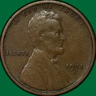 1911-S Lincoln Wheat Cent Extremely Fine XF Coin #43255