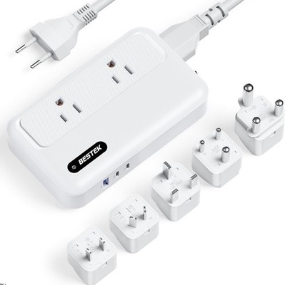 BESTEK 220V to 110V Converter with USB-C 35W, Universal Travel Adapter, US to Eu