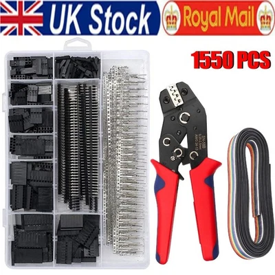 1550Pcs Pitch Pin Housing Connector Dupont Male Female Crimp 2.54mm Pins Adaptor