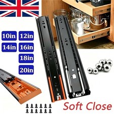 Heavy Duty Soft Close Drawer Runners Slides Full Extension Ball Bearing Rails UK