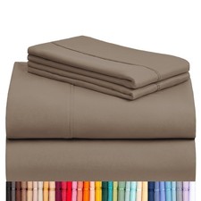 4 PC King Sheet Set, Breathable Luxury Bed Sheets, Deep Pockets 18" Wrinkle F...