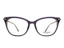 Vera Wang Eyeglasses Frames Arabella Violet Gray Cat Eye Full Rim 52-17-135