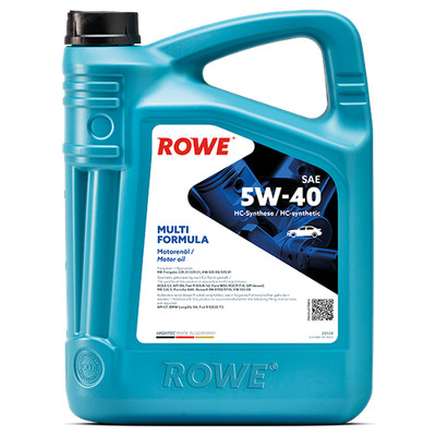 5W-40 Motorenöl ROWE HIGHTEC MULTI FORMULA 5L für BMW Fiat Ford Mercedes VW