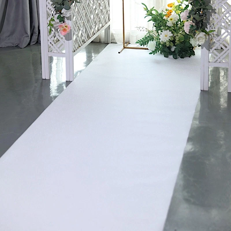 50 ft WHITE Glittered AISLE RUNNER Wedding Ceremony Party Events Decorations - Image 3 of 4