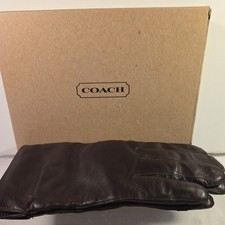 NWOT Coach Women's Brown Leather Glove With Cashmere size 7 Style FS2010
